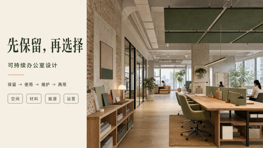 可持续办公室设计效果图：先保留，再选择